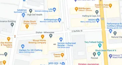 Map of downtown Milwaukee